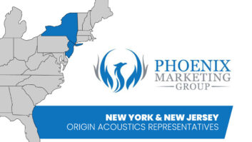 Origin Acoustics expands Pheonix Marketing Group to represent the company in New Yrok and New Jersey.