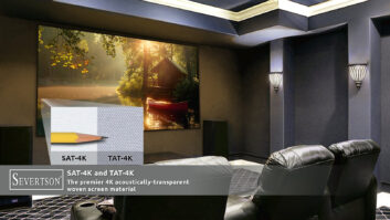 Severtson Screens next-generation SAT-4K and TAT-4K acoustically transparent projection screens will be highlighted at CEDIA Expo 2024.