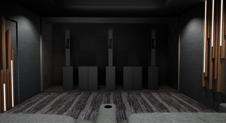 QAV Showroom Home Theater - L-Acoustics subwoofer rendering