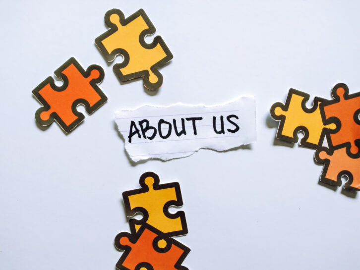 About Us with puzzle pieces