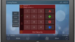 URC Touchscreen showing ELK Products control